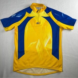 Santini Men's 3/4 Zip Short Sleeve Shirt Yellow XL